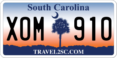 SC license plate XOM910