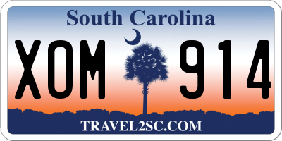 SC license plate XOM914
