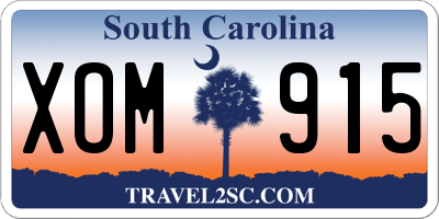 SC license plate XOM915