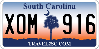 SC license plate XOM916