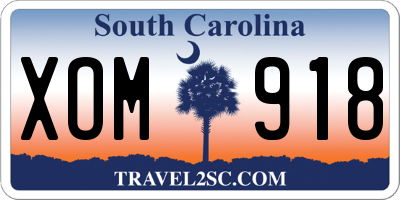 SC license plate XOM918