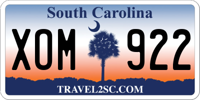 SC license plate XOM922