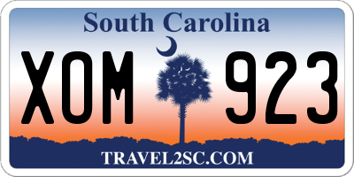 SC license plate XOM923