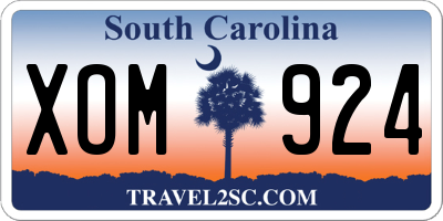 SC license plate XOM924