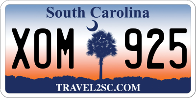 SC license plate XOM925