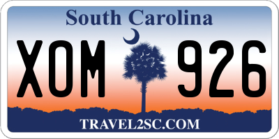 SC license plate XOM926