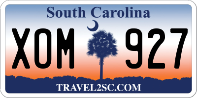 SC license plate XOM927