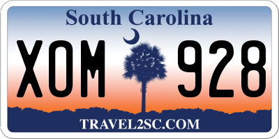 SC license plate XOM928