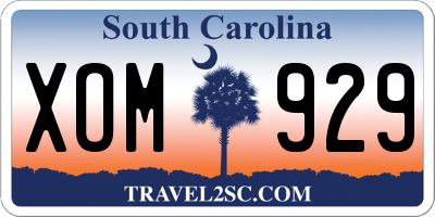 SC license plate XOM929