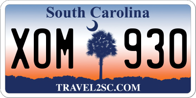 SC license plate XOM930