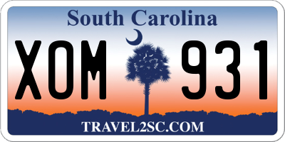 SC license plate XOM931