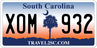 SC license plate XOM932