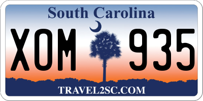 SC license plate XOM935
