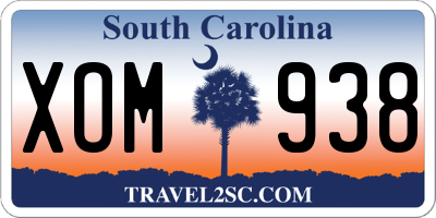 SC license plate XOM938