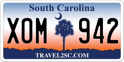 SC license plate XOM942