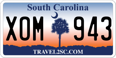 SC license plate XOM943