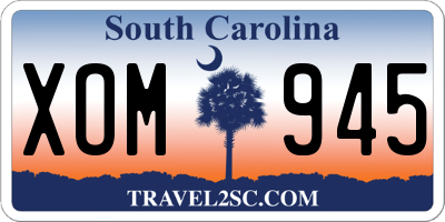 SC license plate XOM945