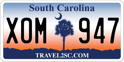 SC license plate XOM947