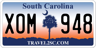 SC license plate XOM948