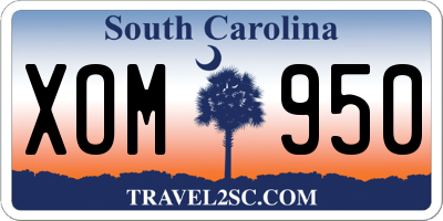 SC license plate XOM950
