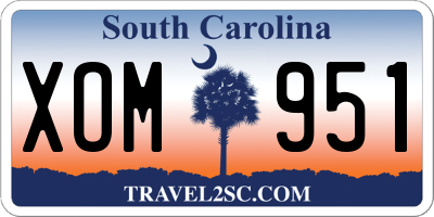 SC license plate XOM951