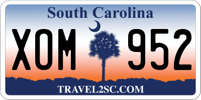 SC license plate XOM952