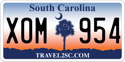 SC license plate XOM954