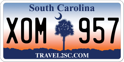 SC license plate XOM957