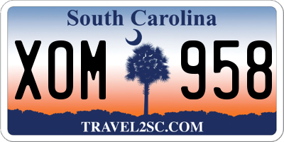 SC license plate XOM958