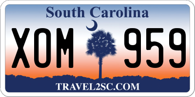 SC license plate XOM959