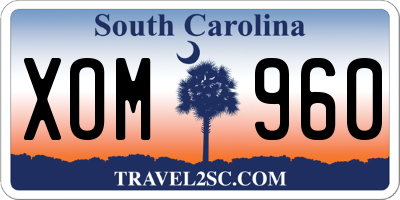 SC license plate XOM960