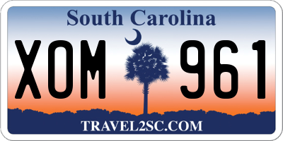 SC license plate XOM961