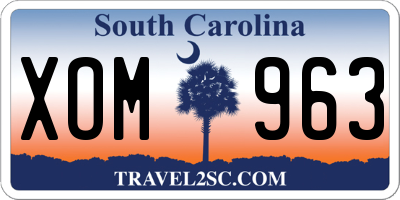 SC license plate XOM963
