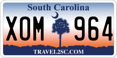 SC license plate XOM964