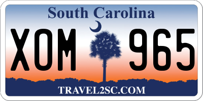 SC license plate XOM965