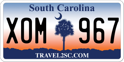 SC license plate XOM967