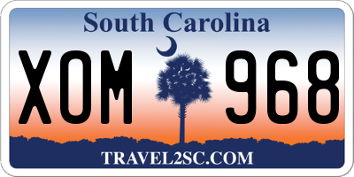 SC license plate XOM968