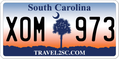 SC license plate XOM973