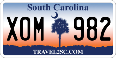 SC license plate XOM982
