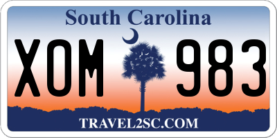 SC license plate XOM983