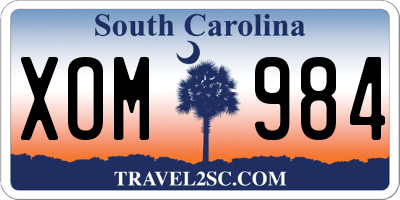 SC license plate XOM984