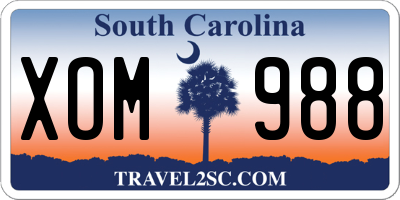 SC license plate XOM988
