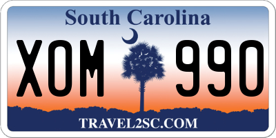 SC license plate XOM990