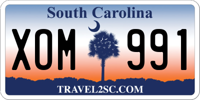 SC license plate XOM991