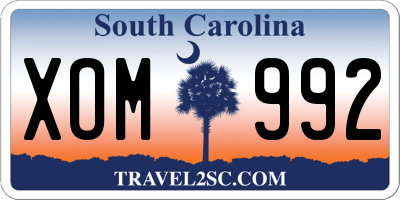 SC license plate XOM992