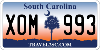SC license plate XOM993