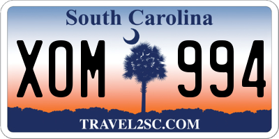 SC license plate XOM994