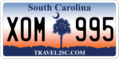 SC license plate XOM995