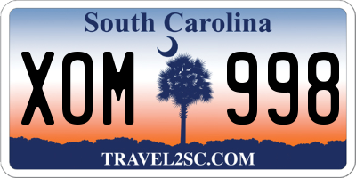SC license plate XOM998
