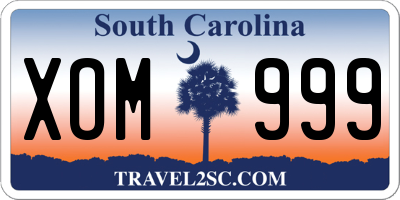 SC license plate XOM999